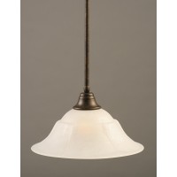 Stem Pendant With Hang Straight Swivel Shown In Bronze Finish With 16 White Marble Glass