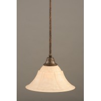 Stem Pendant With Hang Straight Swivel Shown In Bronze Finish With 14 Italian Marble Glass