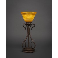 Swan Mini Table Lamp Shown In Bronze Finish With 7 Firre Saturn Glass