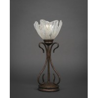 Swan Mini Table Lamp Shown In Bronze Finish With 7 Italian Ice Glass