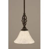 Elegante Mini Pendant With Hang Straight Swivel Shown In Dark Granite Finish With 7 Italian Bubble Glass