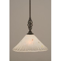 Elegante Mini Pendant With Hang Straight Swivel Shown In Dark Granite Finish With 12 Frosted Crystal Glass