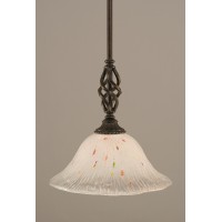 Elegante Mini Pendant With Hang Straight Swivel Shown In Dark Granite Finish With 10 Frosted Crystal Glass