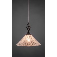 Elegante Mini Pendant With Hang Straight Swivel Shown In Dark Granite Finish With 12 Italian Ice Glass