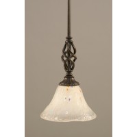 Elegante Mini Pendant With Hang Straight Swivel Shown In Dark Granite Finish With 7 Frosted Crystal Glass