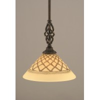 Elegante Mini Pendant With Hang Straight Swivel Shown In Dark Granite Finish With 10 Chocolate Icing Glass