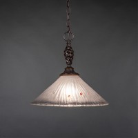 Elegant Pendant Shown In Dark Granite Finish With 16