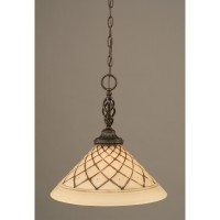 Elegant Pendant Shown In Dark Granite Finish With 16