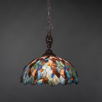 Elegant Pendant Shown In Dark Granite Finish With 16