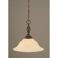 Elegant Pendant Shown In Dark Granite Finish With 16