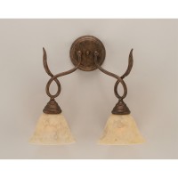 Leaf 2 Light Wall Sconce Shown In Bronze Finish With 7