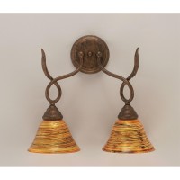 Leaf 2 Light Wall Sconce Shown In Bronze Finish With 7