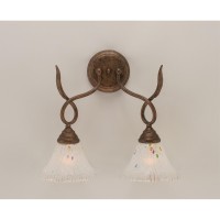 Leaf 2 Light Wall Sconce Shown In Bronze Finish With 7