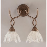 Leaf 2 Light Wall Sconce Shown In Bronze Finish With 7