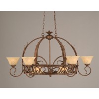 Leaf 8 Light Pot Rack With 8 Hook Shown In Bronze Finish With 7