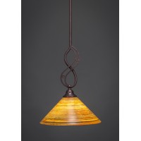 Jazz Mini Pendant With Hang Straight Swivel Shown In Bronze Finish With 12 Firre Saturn Glass