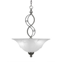 Jazz Pendant With 3 Bulbs Shown In Brushed Nickel Finish With 20 White Marble Glass