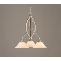 Bow 3 Light Chandelier Shown In Brushed Nickel Finish With 10