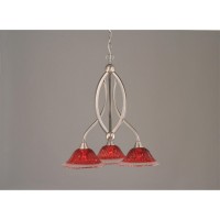 Bow 3 Light Chandelier Shown In Brushed Nickel Finish With 10