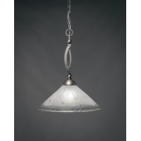 Bow Pendant Shown In Brushed Nickel Finish With 16 Frosted Crystal Glass