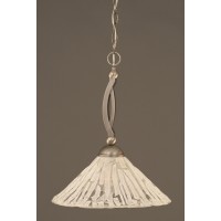 Bow Pendant Shown In Brushed Nickel Finish With 16 Italian Ice Glass