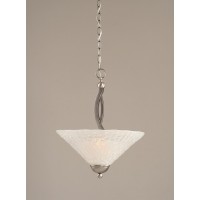 Bow Pendant With 2 Bulbs Shown In Brushed Nickel Finish With 16 Italian Bubble Glass