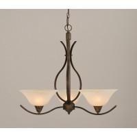 Swoop 3 Light Chandelier Shown In Bronze Finish With 10 Amber Marble Glass