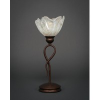 Leaf Mini Table Lamp Shown In Bronze Finish With 7 Italian Ice Glass