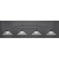 Bow 4 Light Bar Shown In Dark Granite Finish With 16 Italian Ice Glass