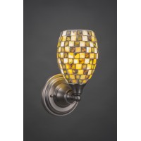 Wall Sconce Shown In Brushed Nickel Finish With 5 Sea Haze Seashell Glass