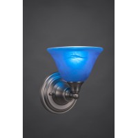 Wall Sconce Shown In Brushed Nickel Finish With 7 Blue Italian Glass