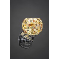 Wall Sconce Shown In Chrome Finish With 6 Sea Mist Seashell Glass