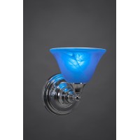 Wall Sconce Shown In Chrome Finish With 7 Blue Italian Crystal Glass