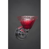 Wall Sconce Shown In Chrome Finish With 7 Raspberry Crystal Glass