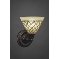 Wall Sconce Shown In Dark Granite Finish With 7 Chocolate Icing Glass