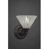 Wall Sconce Shown In Dark Granite Finish With 7 Italian Ice Glass