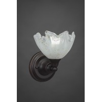 Wall Sconce Shown In Dark Granite Finish With 7 Gold Ice Glass