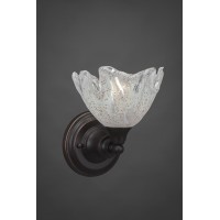 Wall Sconce Shown In Dark Granite Finish With 7 Italian Ice Glass