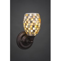 Wall Sconce Shown In Bronze Finish With 5 Sea Haze Seashell Glass