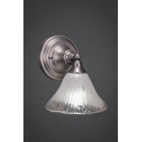 Wall Sconce Shown In Brushed Nickel Finish With 7 Frosted Crystal Glass