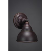 Wall Sconce Shown In Dark Granite Finish With 7 Double Bubble Metal Shade