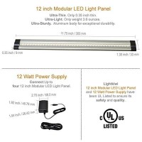 Lightkiwi E7574 Dimmable Led Under Cabinet Lighting 4 Panel Kit, 12 Inches Each, Warm White (3000K), 12 Watt, 24Vdc, Dimmer Switch & All Accessories Included, Low Profile, Aluminum Body, Ul Listed