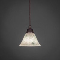 Cord Mini Pendant Shown In Dark Granite Finish With 7 Italian Marble Glass