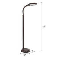 Lavish Home (72-1438) 5 Feet Sunlight Floor Lamp With Adjustable Gooseneck - Wood Grain