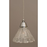 Cord Mini Pendant Shown In Chrome Finish With 7 Italian Ice Glass