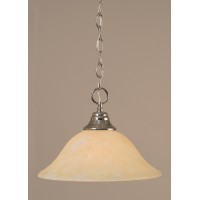 Chain Hung Pendant Shown In Chrome Finish With 12 Amber Marble Glass