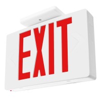 Lfi Lights | Red Exit Sign | All Led | White Thermoplastic Housing | Hardwired With Battery Backup | Optional Double Face And Knock Out Arrows | Ul Listed | Contractor Standard | (1 Pack) | Led-R