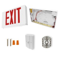 Lfi Lights | Red Exit Sign | All Led | White Thermoplastic Housing | Hardwired With Battery Backup | Optional Double Face And Knock Out Arrows | Ul Listed | Contractor Standard | (1 Pack) | Led-R