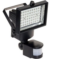 Nature Power 22050 Solar Powered Security Light With Motion Sensor And 60 Bright White Led, Black Finish