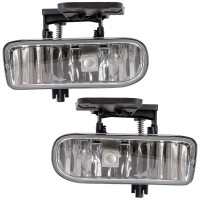 Brock Replacement Driver And Passenger Set Fog Lights Compatible With 1999-2002 Sierra Pickup Truck 10385054 10385055